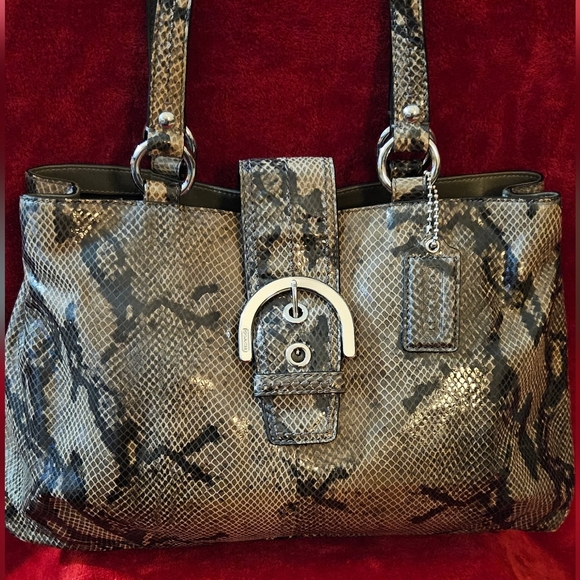 Coach Snakeskin Patterned Women's Bag - Picture 1 of 14